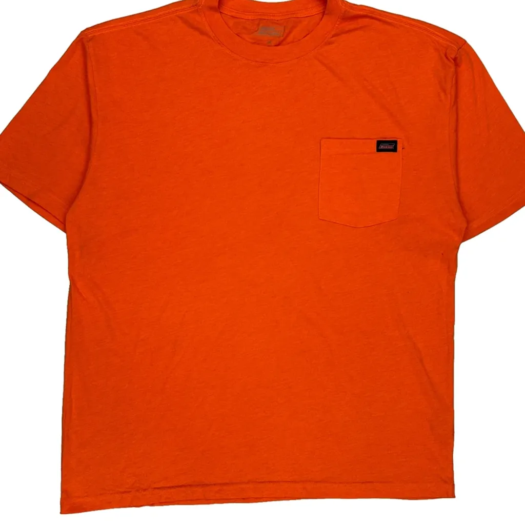 Dickies T-Shirt - XL Orange Polyester Blend - Image 5