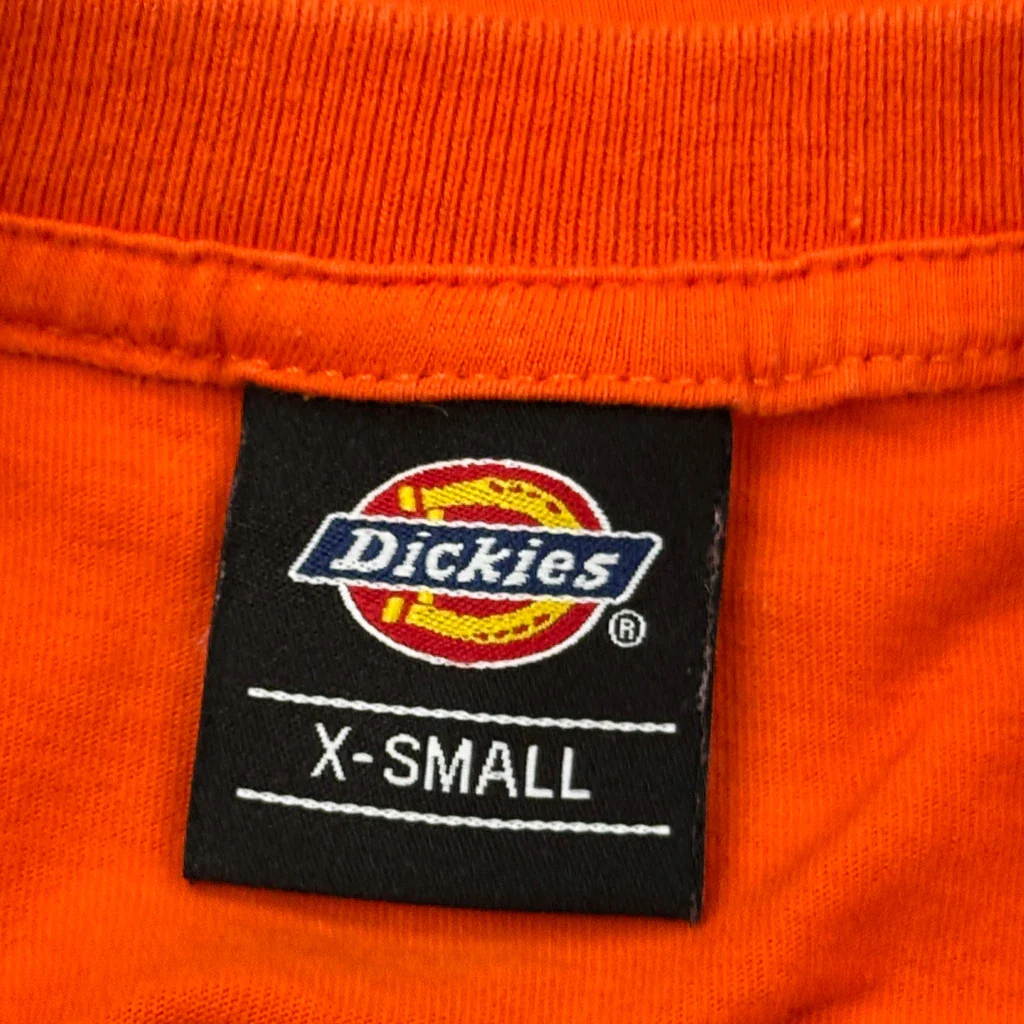 Dickies Spellout T-Shirt - XS Orange Cotton - Image 3