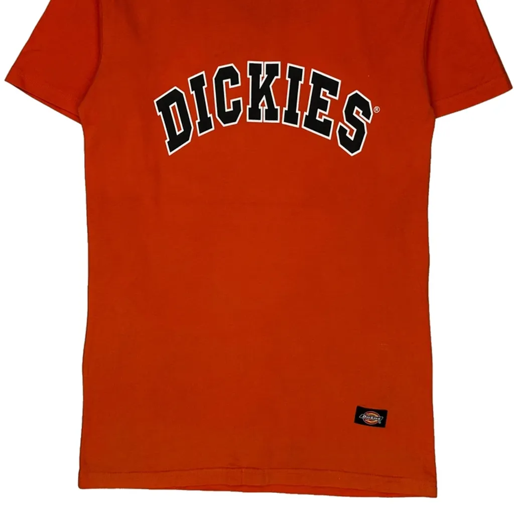 Dickies Spellout T-Shirt - XS Orange Cotton - Image 5