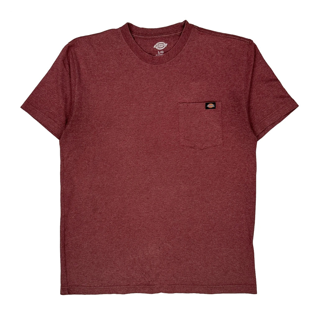 Dickies T-Shirt - Large Red Cotton Blend