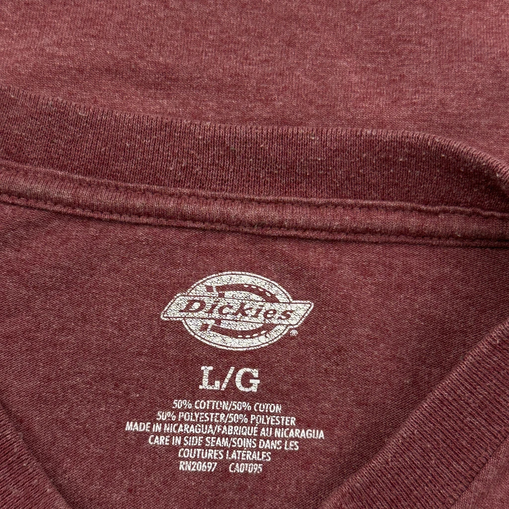 Dickies T-Shirt - Large Red Cotton Blend - Image 3