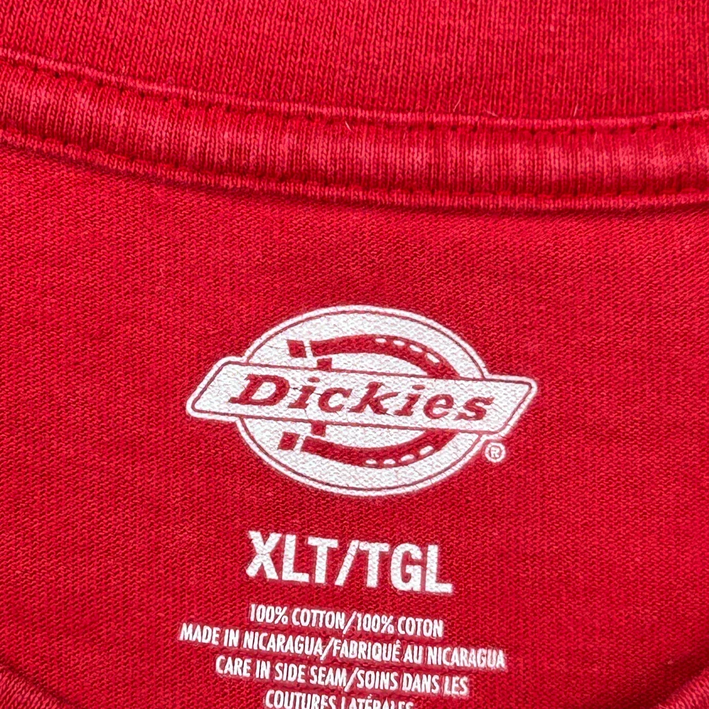 Dickies Tall T-Shirt - XL Red Cotton - Image 3