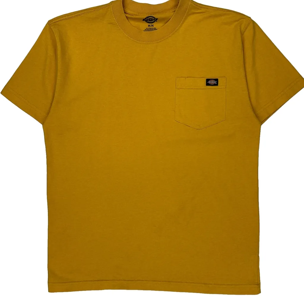 Dickies T-Shirt - Medium Yellow Cotton Blend - Image 5