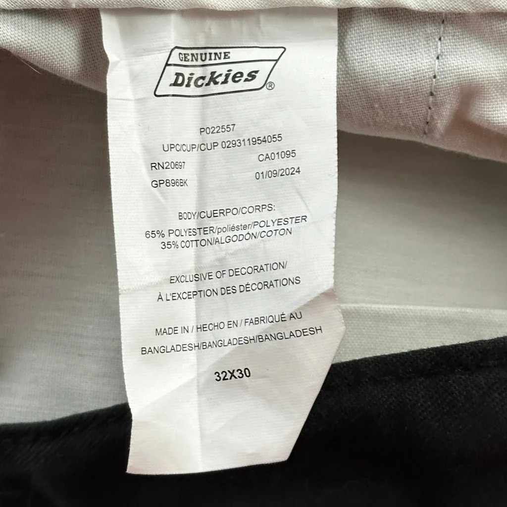 Dickies Trousers - 30W 29L Black Polyester Blend - Image 6