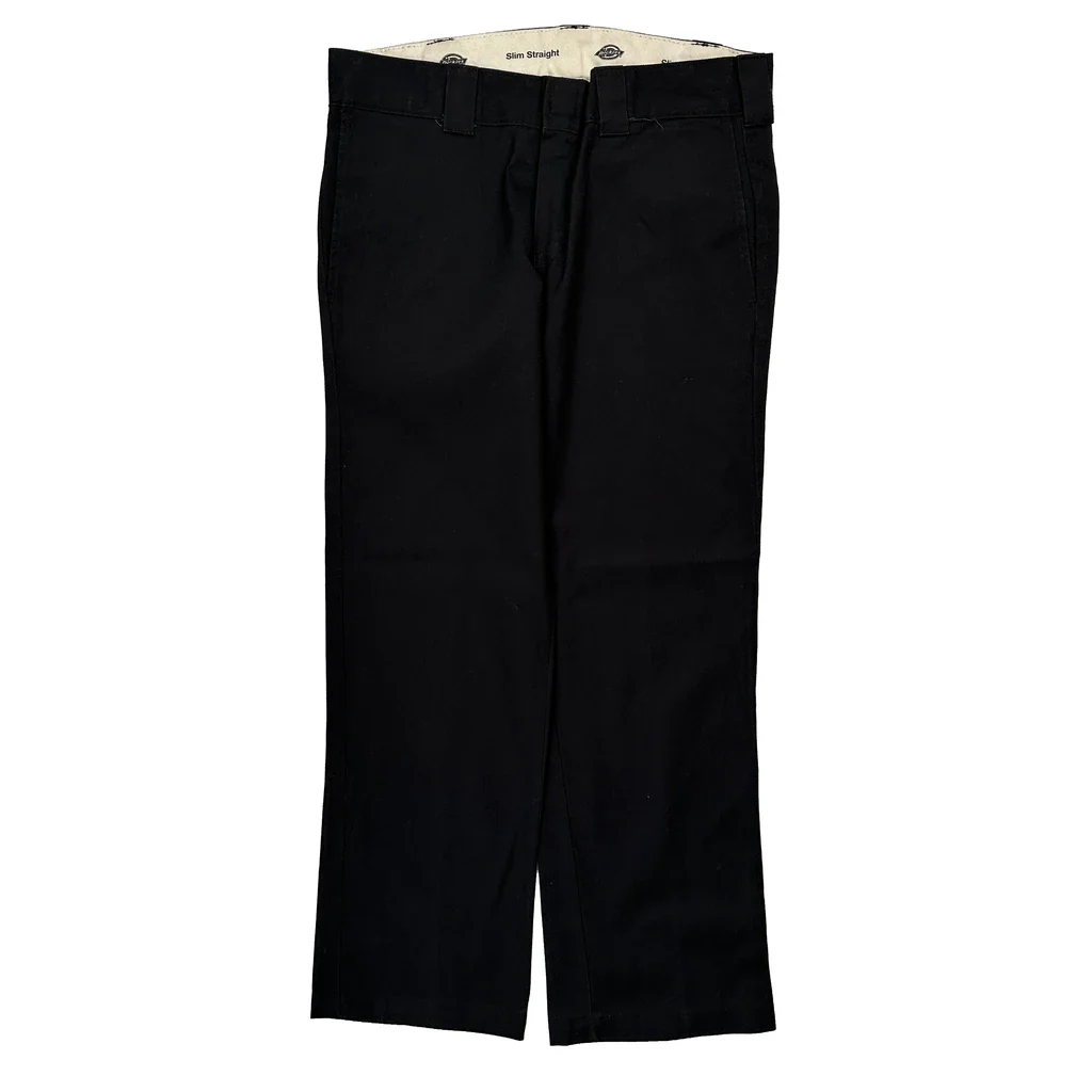 Dickies Slim Fit Trousers - 32W 30L Black Cotton - Image 2