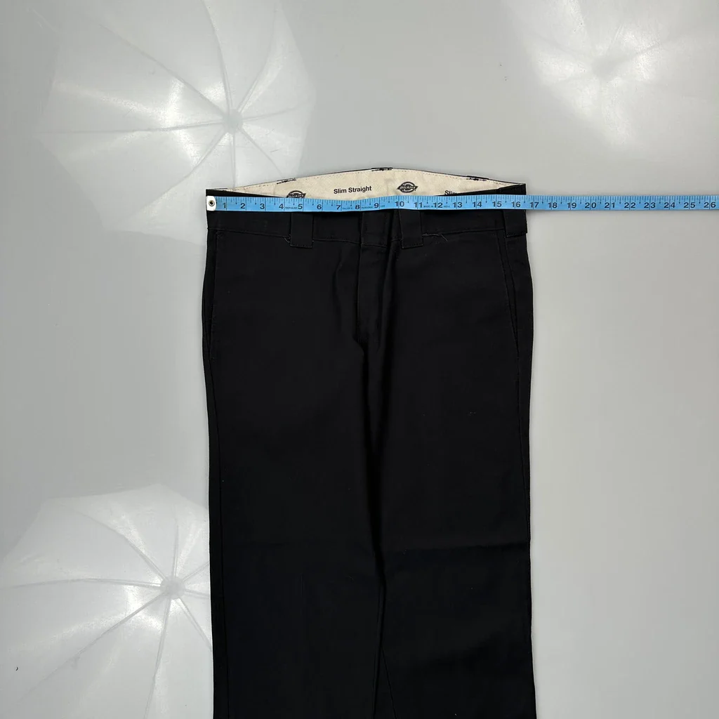 Dickies Slim Fit Trousers - 32W 30L Black Cotton - Image 3