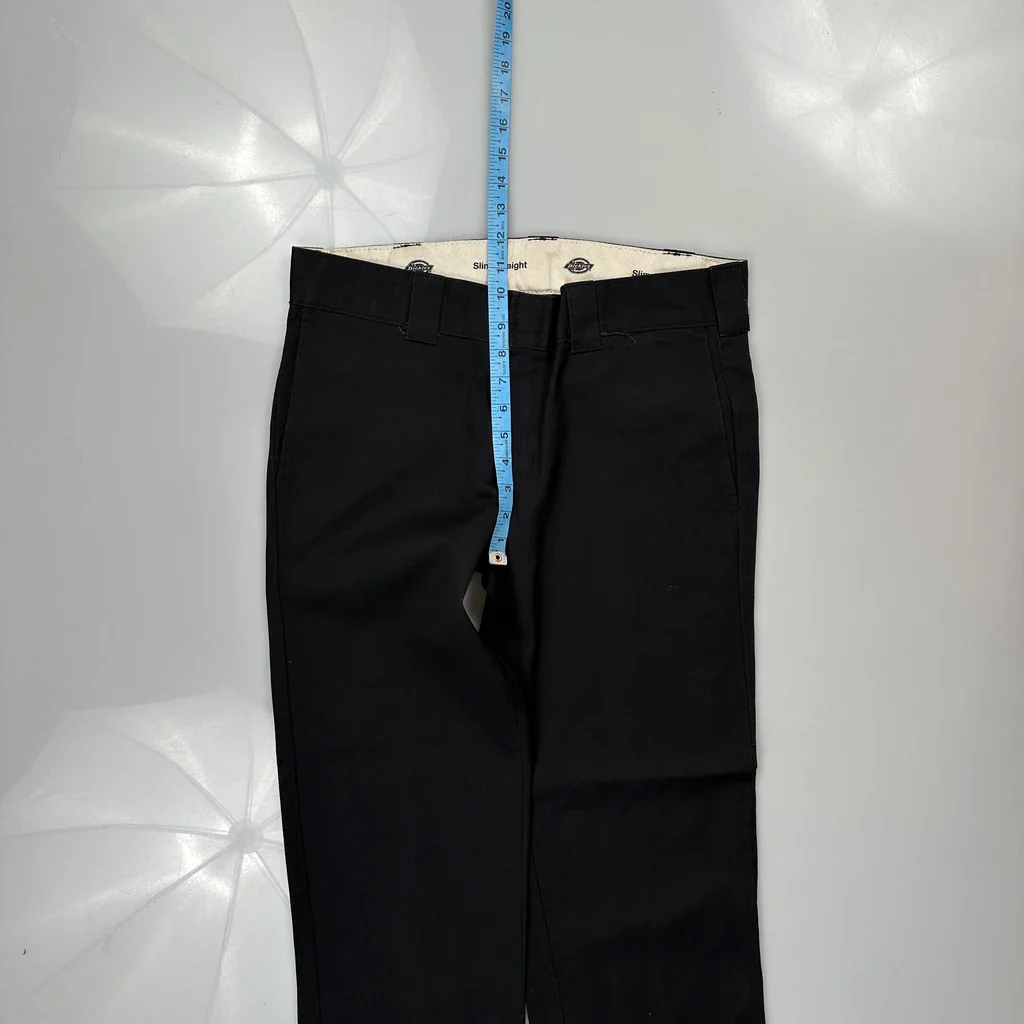 Dickies Slim Fit Trousers - 32W 30L Black Cotton - Image 4