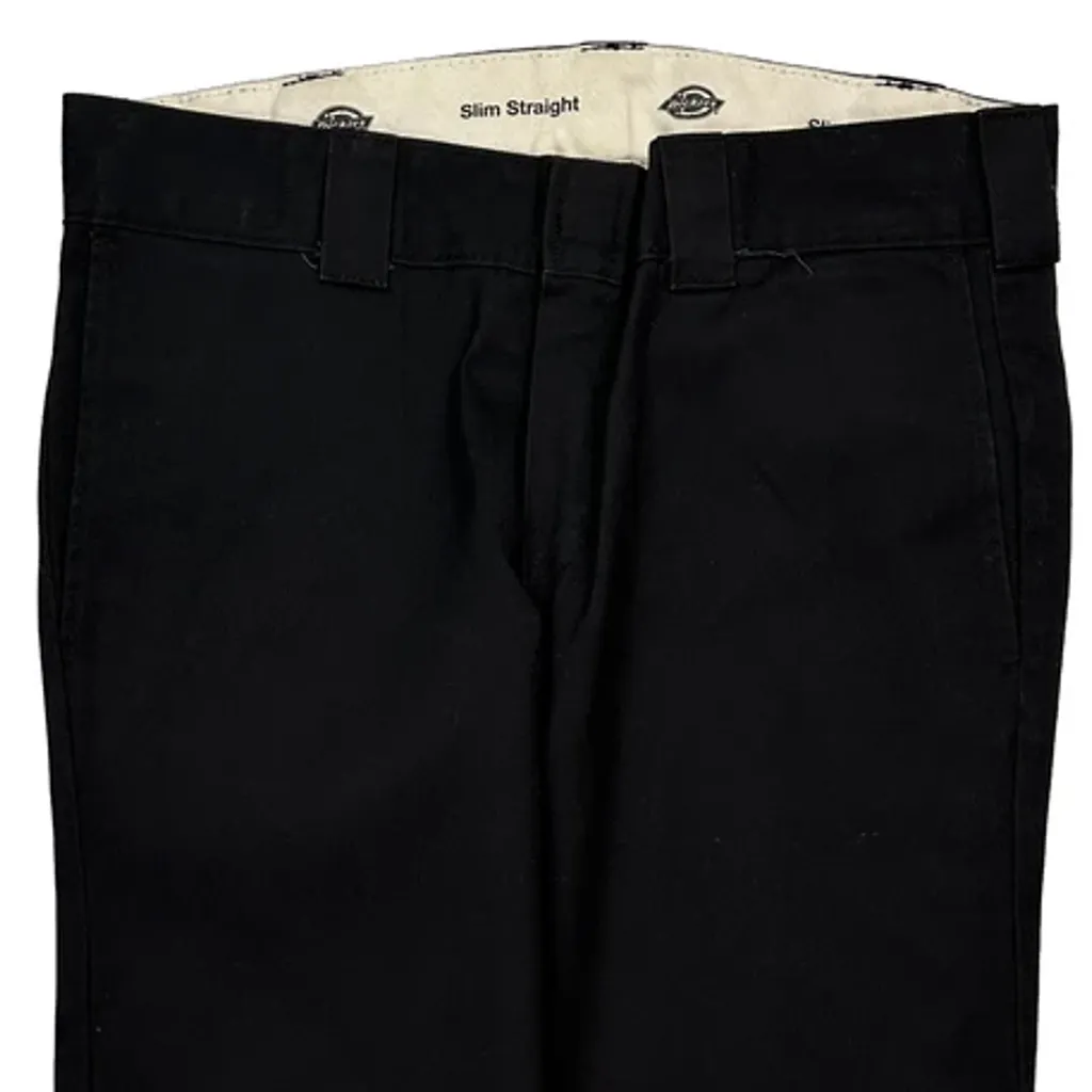 Dickies Slim Fit Trousers - 32W 30L Black Cotton - Image 9