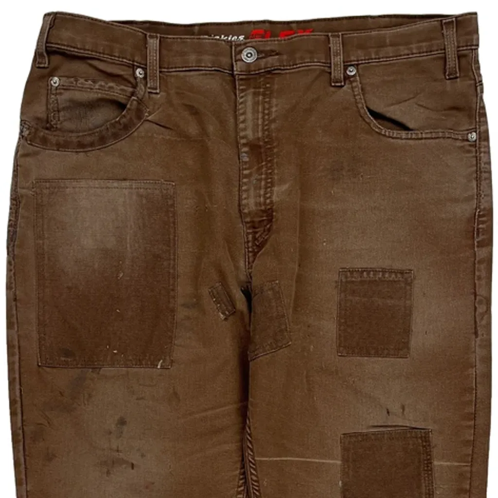 Dickies Patched Trousers - 36W 30L Brown Cotton - Image 8