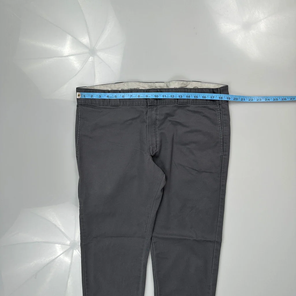 Dickies Skinny Trousers - 38W 30L Grey Cotton - Image 3