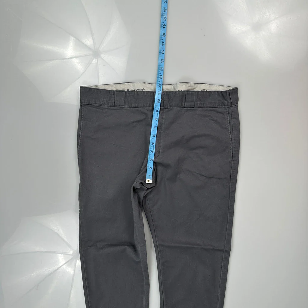 Dickies Skinny Trousers - 38W 30L Grey Cotton - Image 4