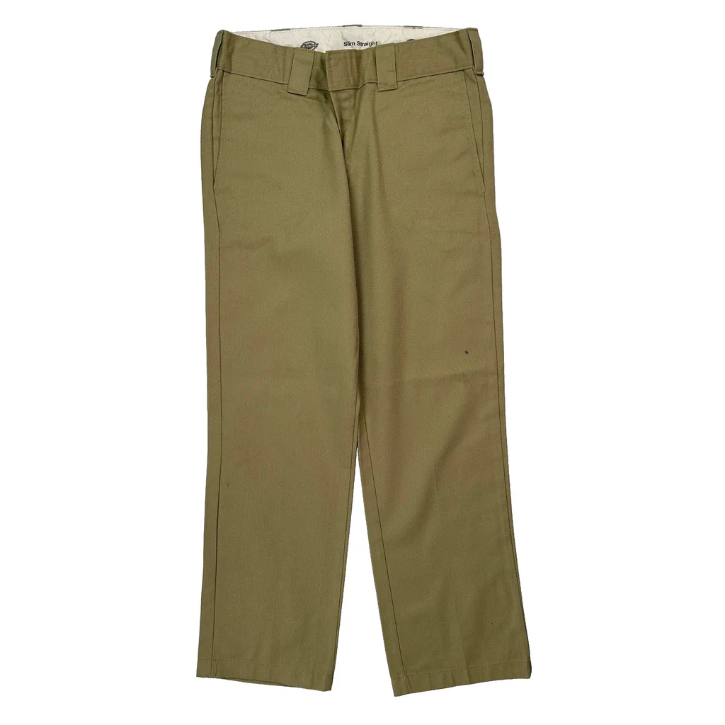 Dickies Slim Trousers - 30W 29L Khaki Cotton - Image 2
