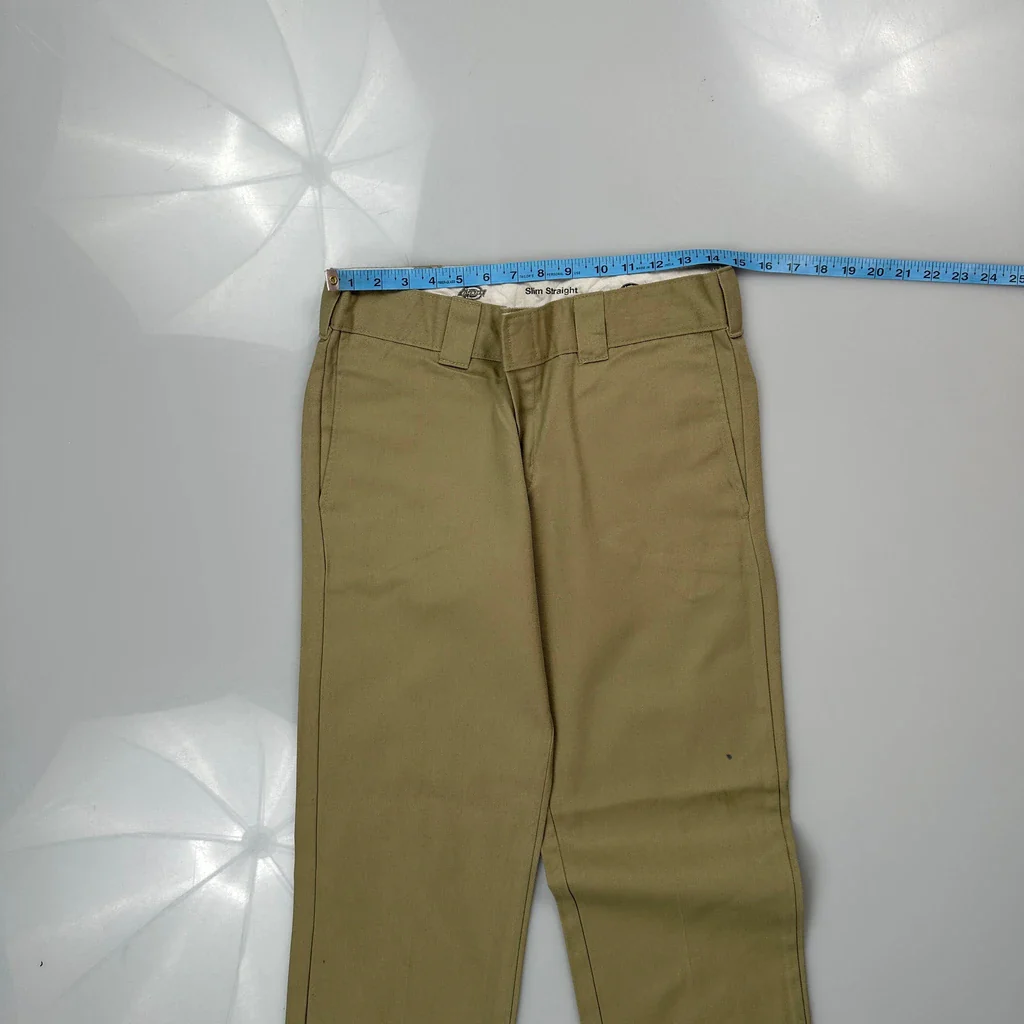 Dickies Slim Trousers - 30W 29L Khaki Cotton - Image 3