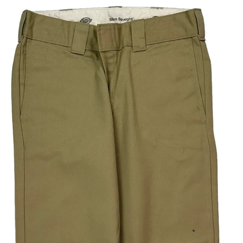Dickies Slim Trousers - 30W 29L Khaki Cotton - Image 9