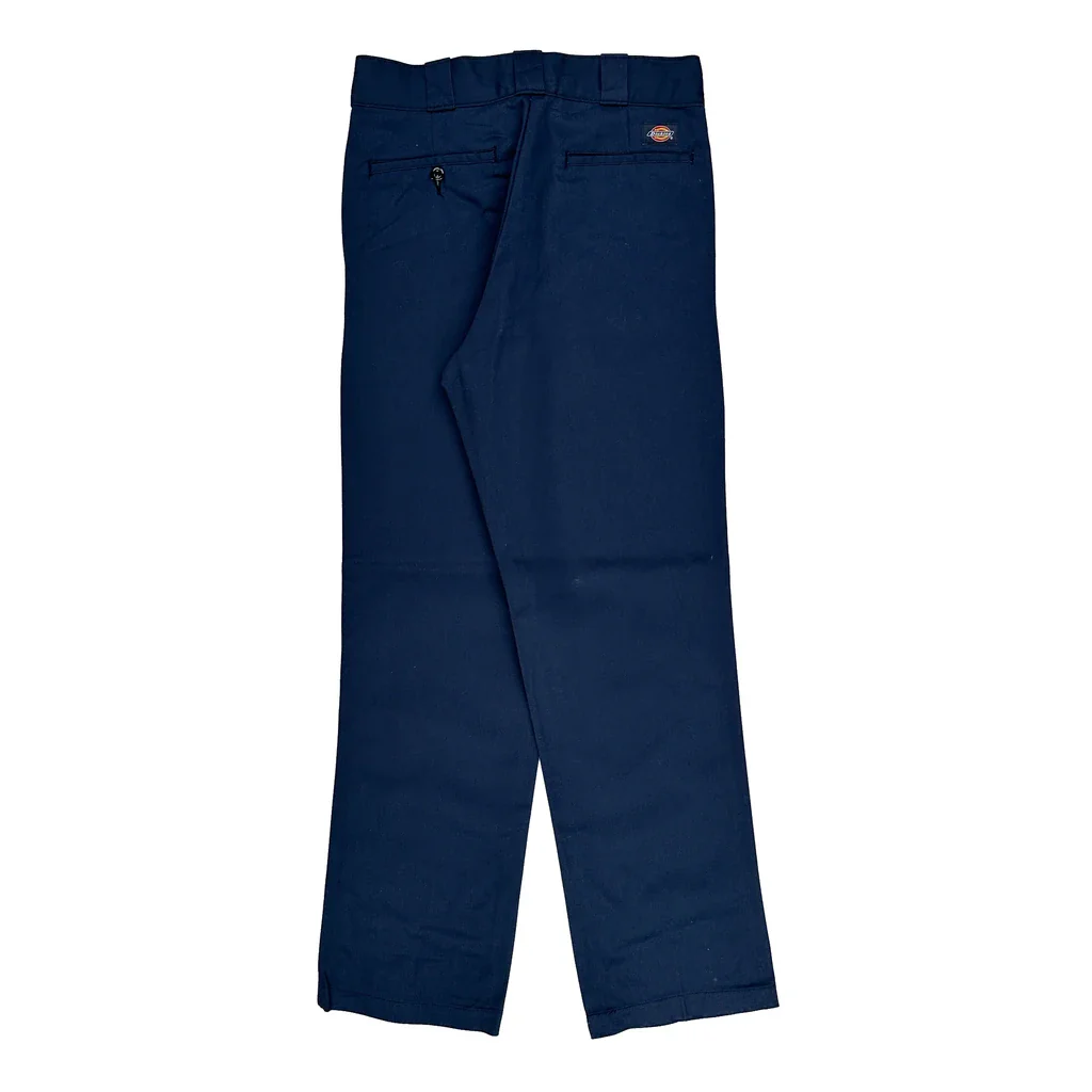 Dickies Trousers - 33W 32L Navy Polyester Blend
