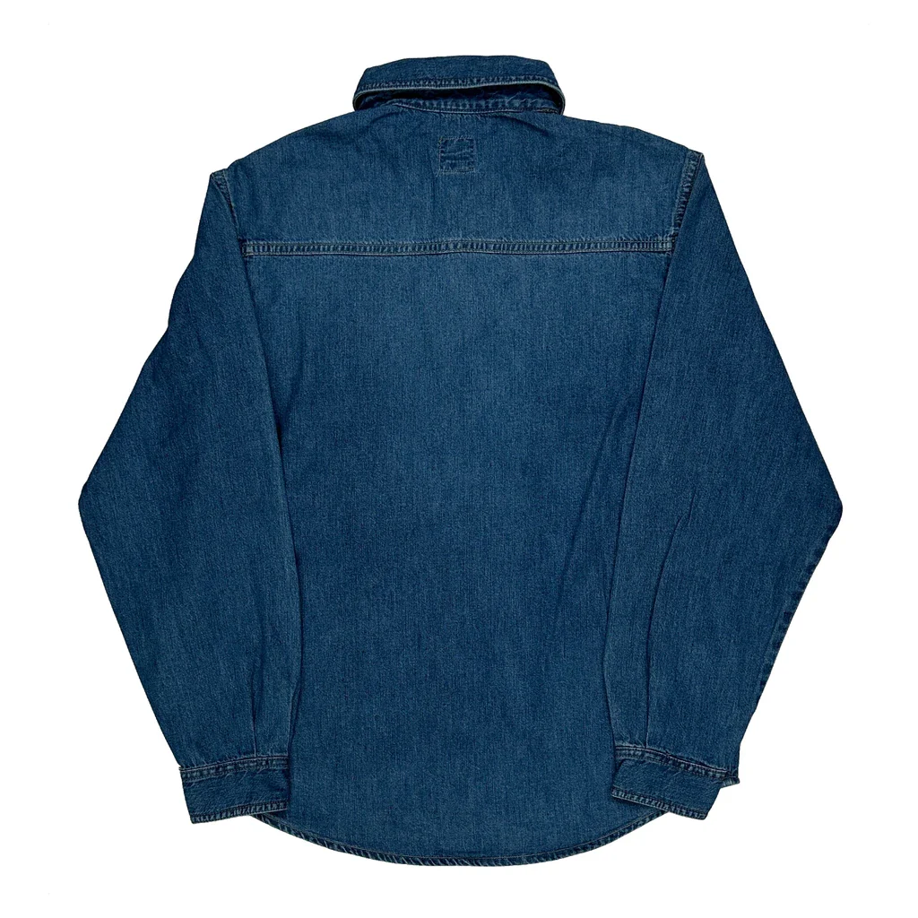 Diesel Pearl Snap Denim Shirt - Large Blue Cotton - Image 2