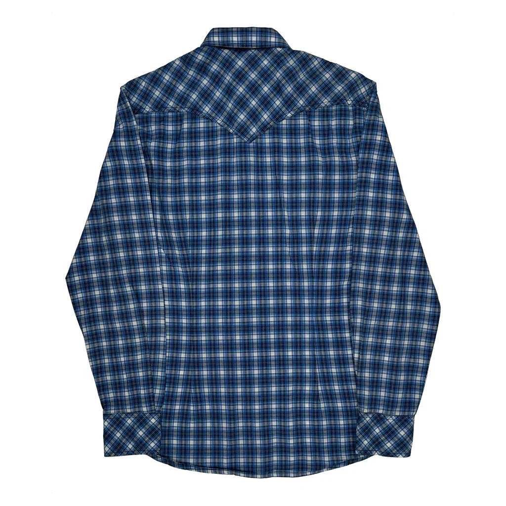 Diesel Checked Flannel Shirt - Medium Blue Cotton - Image 2
