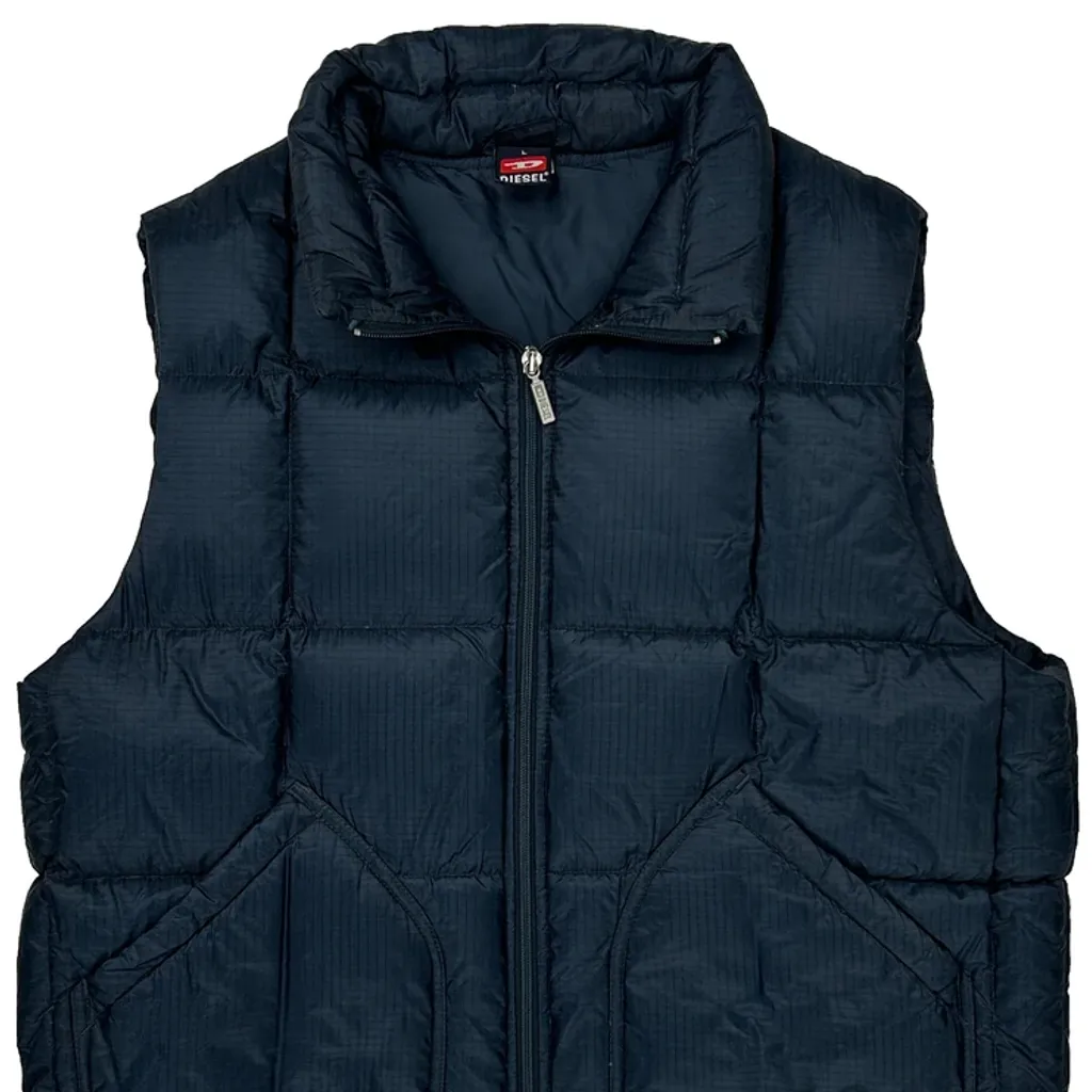 Diesel Puffer Gilet - Large Navy Polyester - Image 4