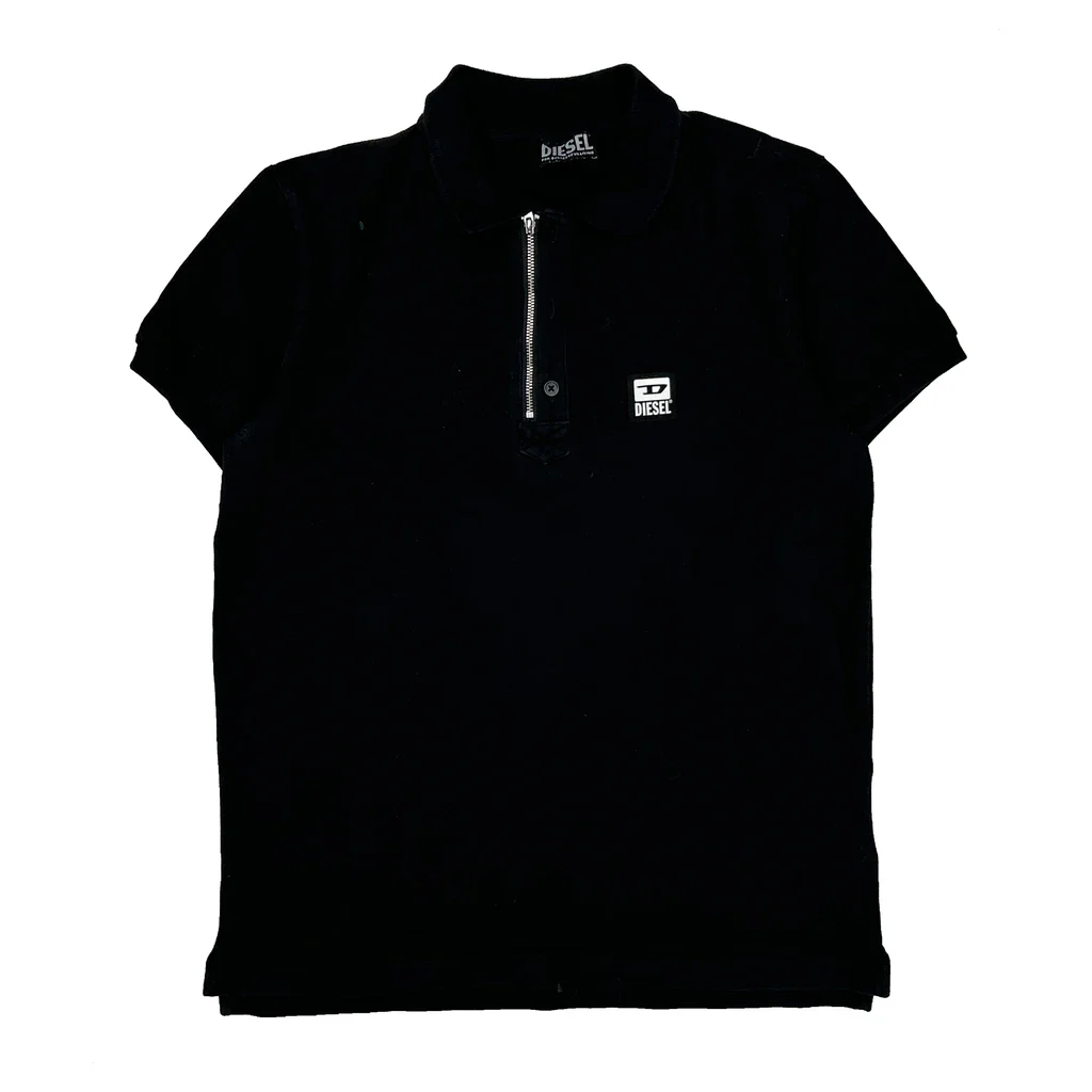 Diesel Polo Shirt - Medium Black Cotton