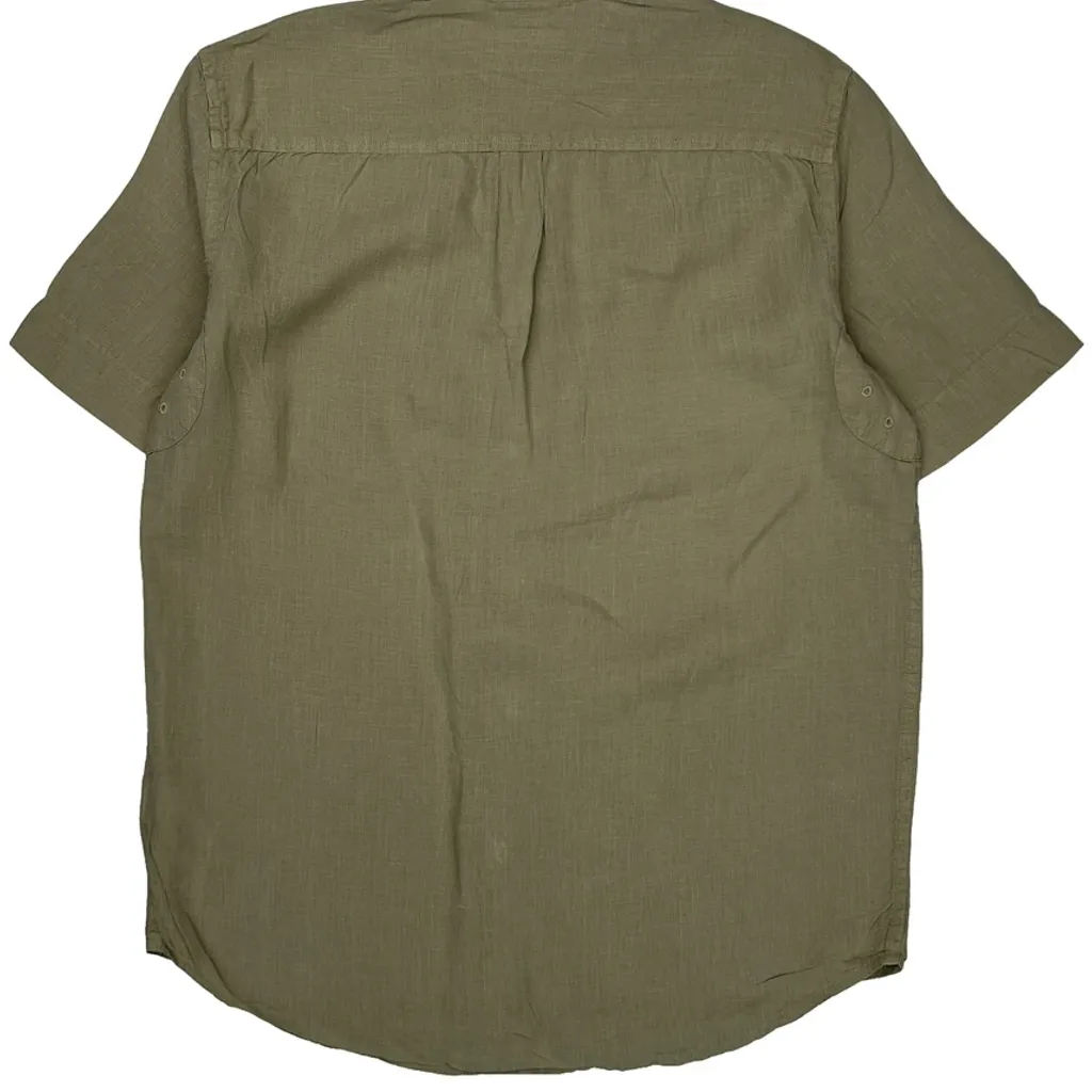 Diesel Short Sleeve Shirt - Medium Khaki Linen - Image 6