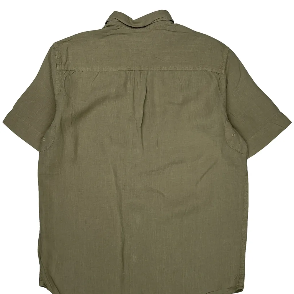 Diesel Short Sleeve Shirt - Medium Khaki Linen - Image 7