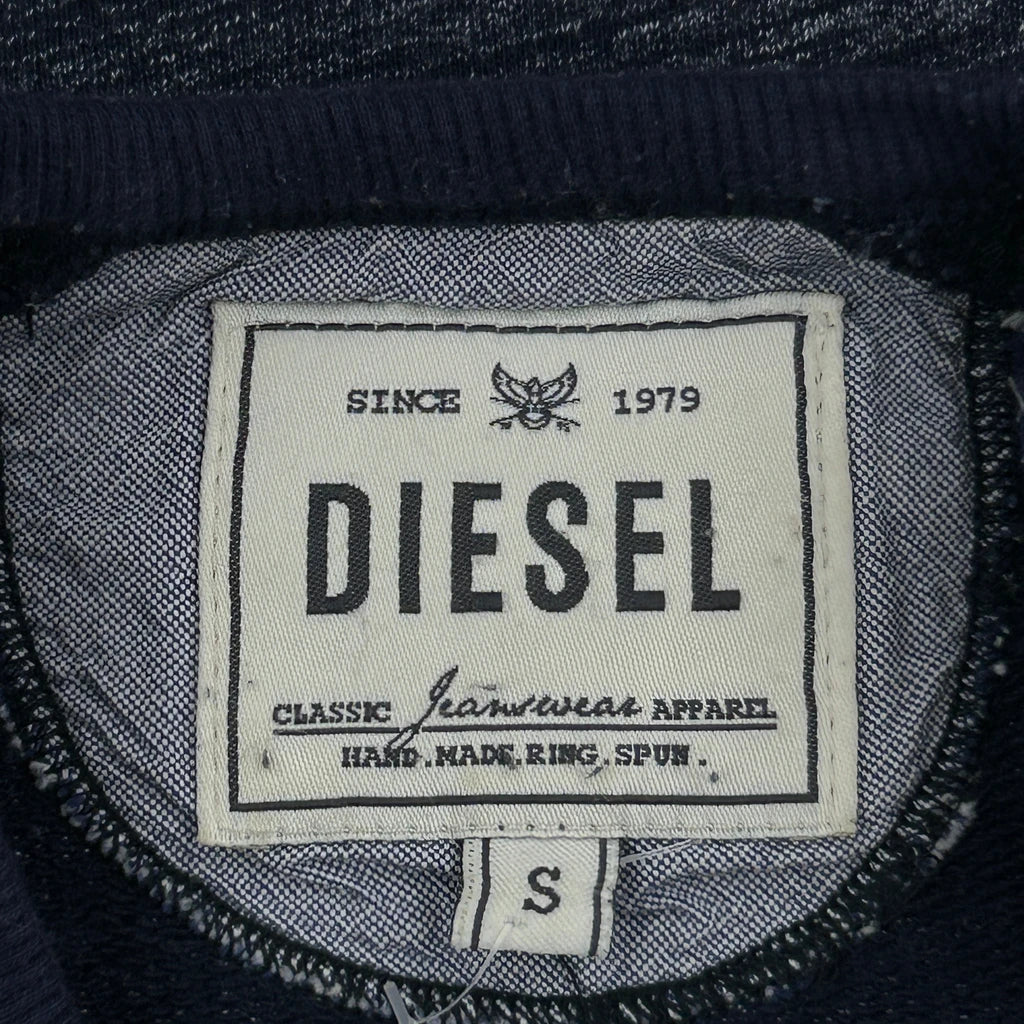 Diesel Salt And Pepper Sweatshirt - Small Blue Cotton Blend - Image 3