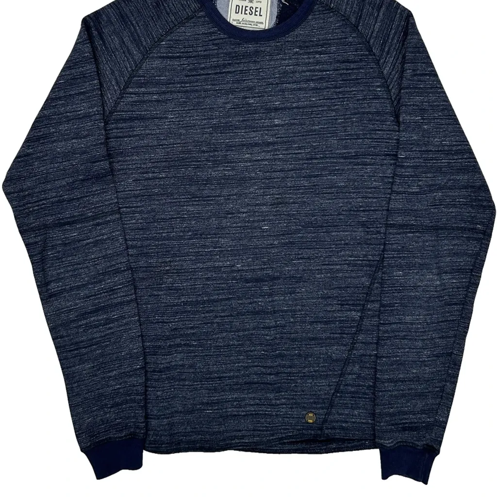 Diesel Salt And Pepper Sweatshirt - Small Blue Cotton Blend - Image 4