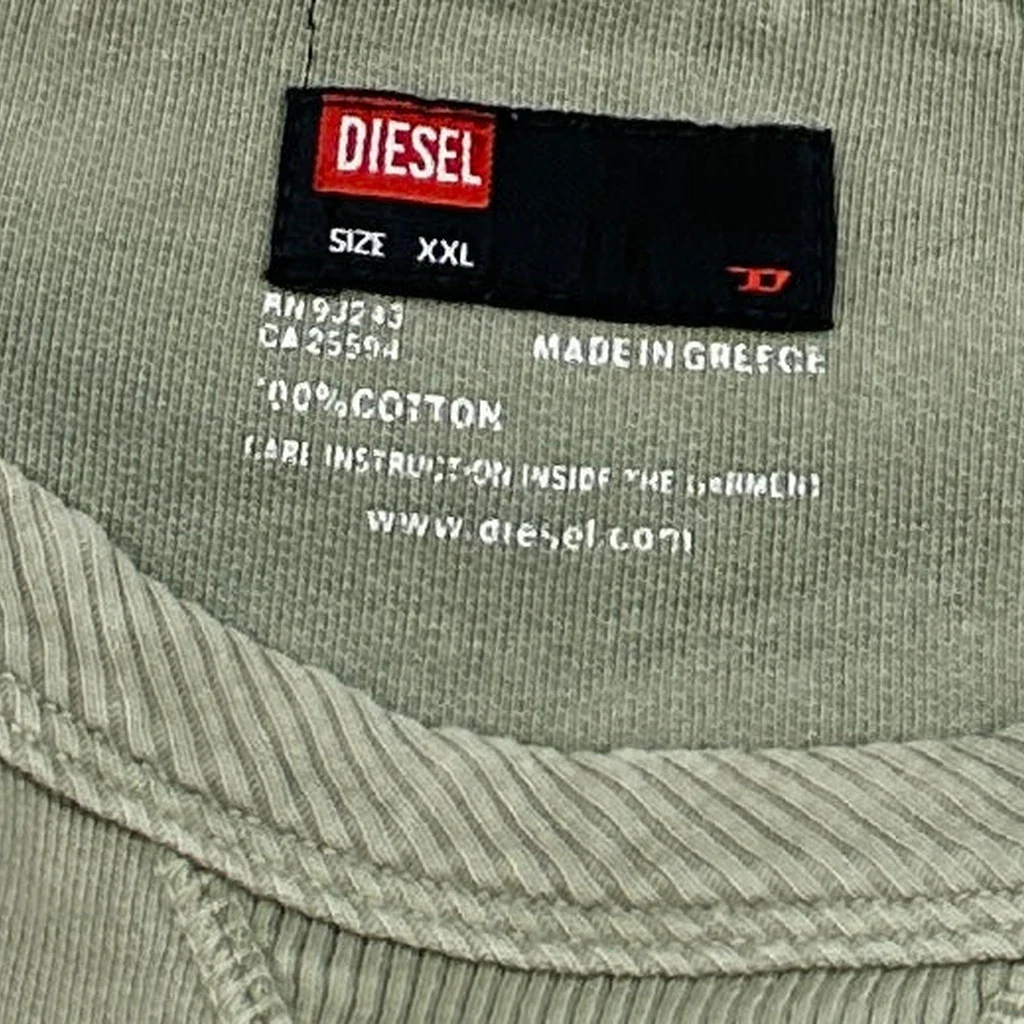 Diesel Spellout Raglan Sweatshirt - 2XL Green Cotton - Image 3