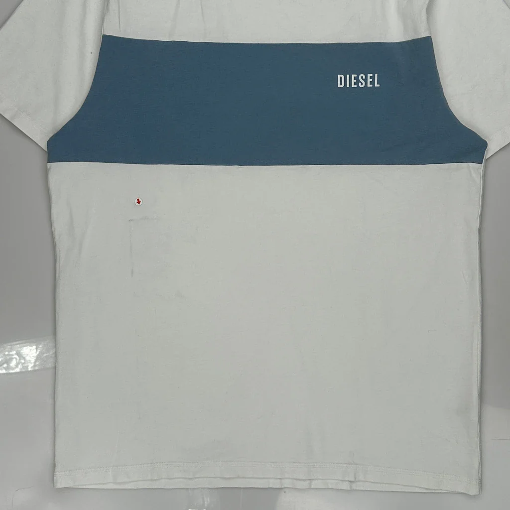 Diesel Striped T-Shirt - Medium White Cotton - Image 4