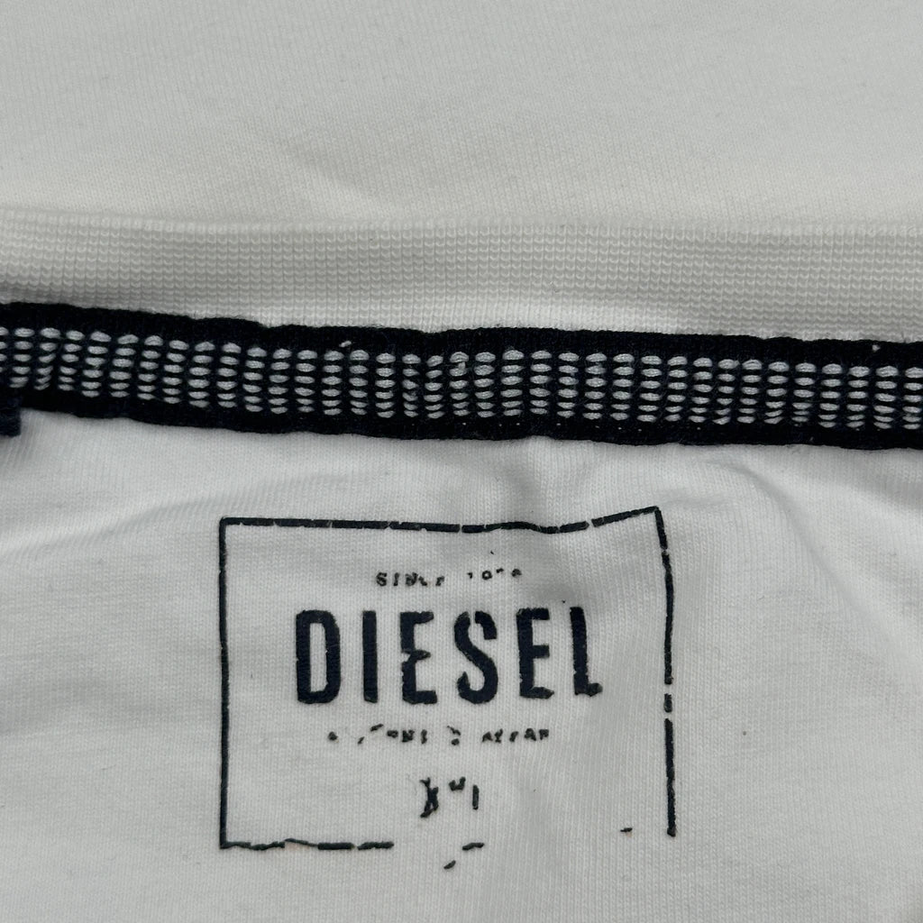 Diesel Striped T-Shirt - Medium White Cotton - Image 5