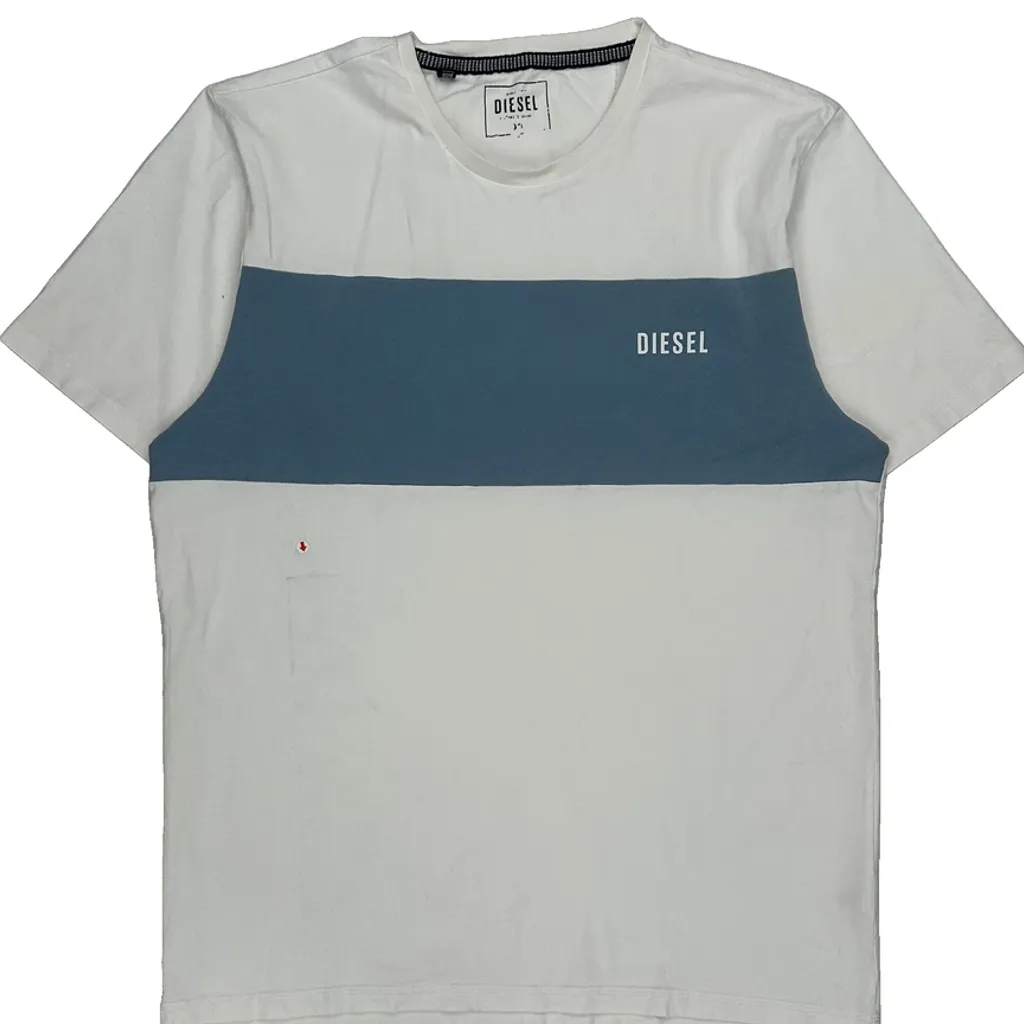 Diesel Striped T-Shirt - Medium White Cotton - Image 7