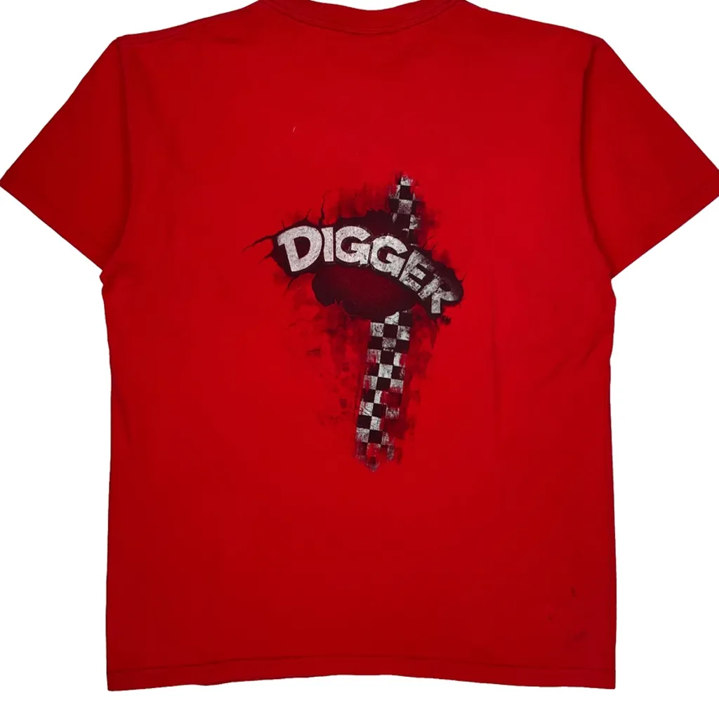 Digger Racing Chase Authentics Graphic T-Shirt - Large Red Cotton - Image 6