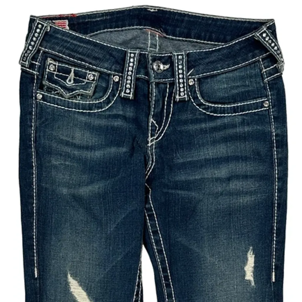 Disco Becky True Religion Boot Cut Jeans - 28W US 2 Blue Denim - Image 10