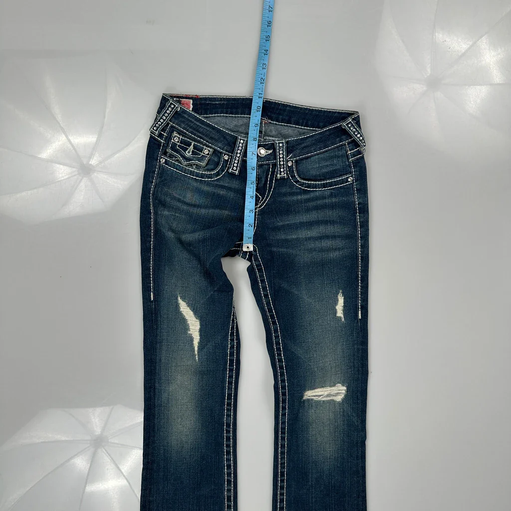 Disco Becky True Religion Boot Cut Jeans - 28W US 2 Blue Denim - Image 4
