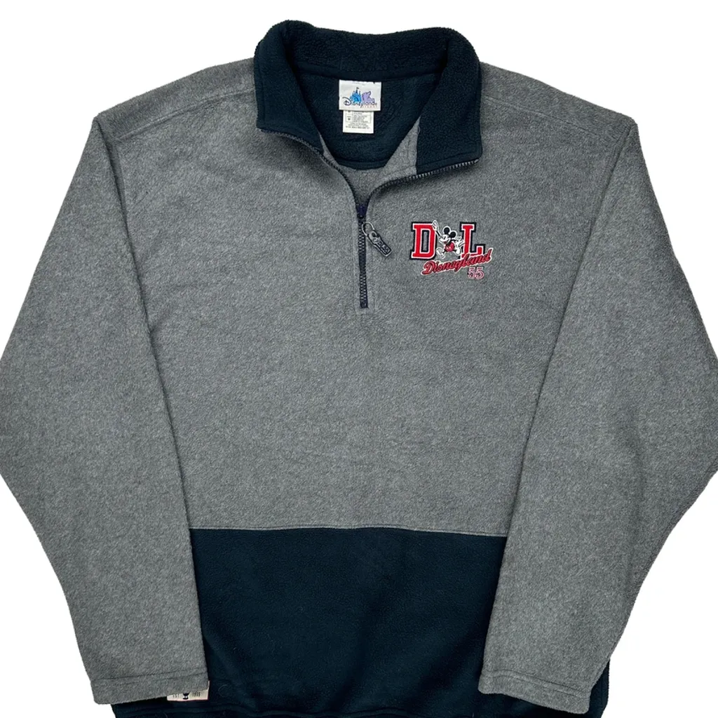 Disney Graphic 1/4 Zip - Medium Gray Polyester - Image 4