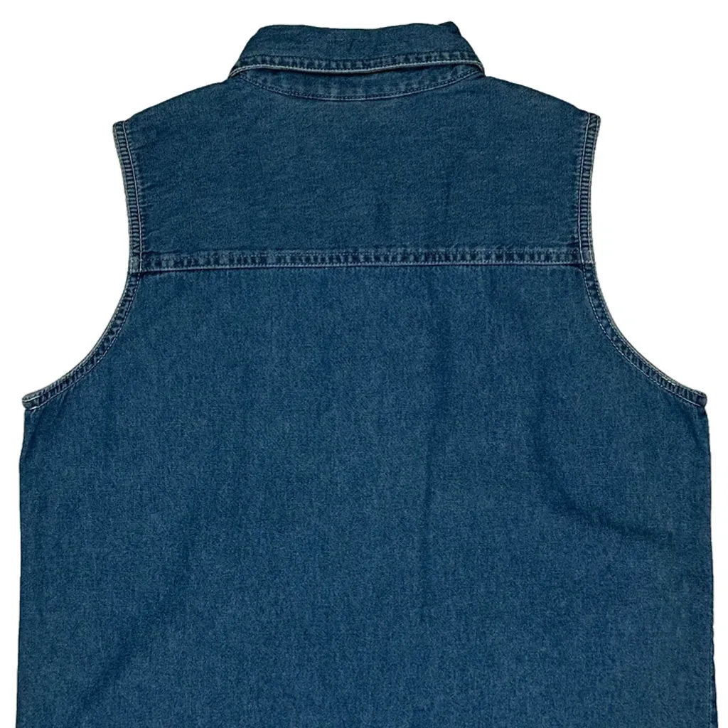 Disney Vest Cartoon Denim Shirt - Medium Blue Cotton - Image 7