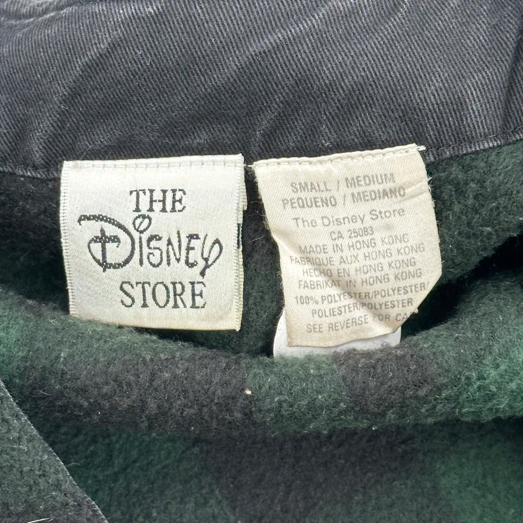 Disney Checked Fleece Vest - Small Green Polyester - Image 3