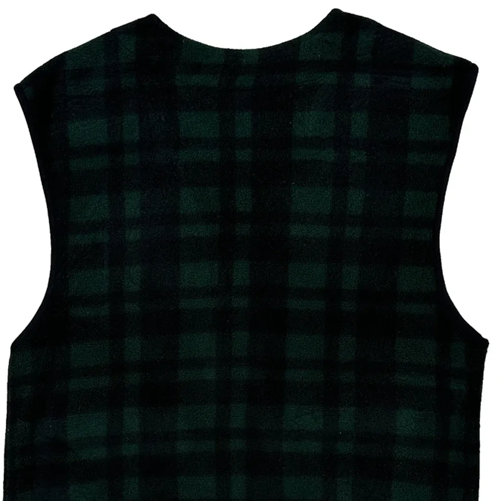Disney Checked Fleece Vest - Small Green Polyester - Image 6