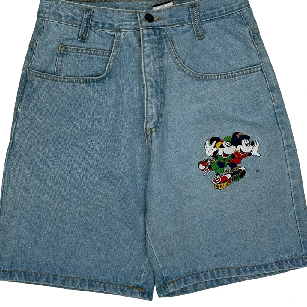 Disney Mickey Unlimited Cartoon Denim Shorts - 26W UK 8 Blue Denim - Image 10