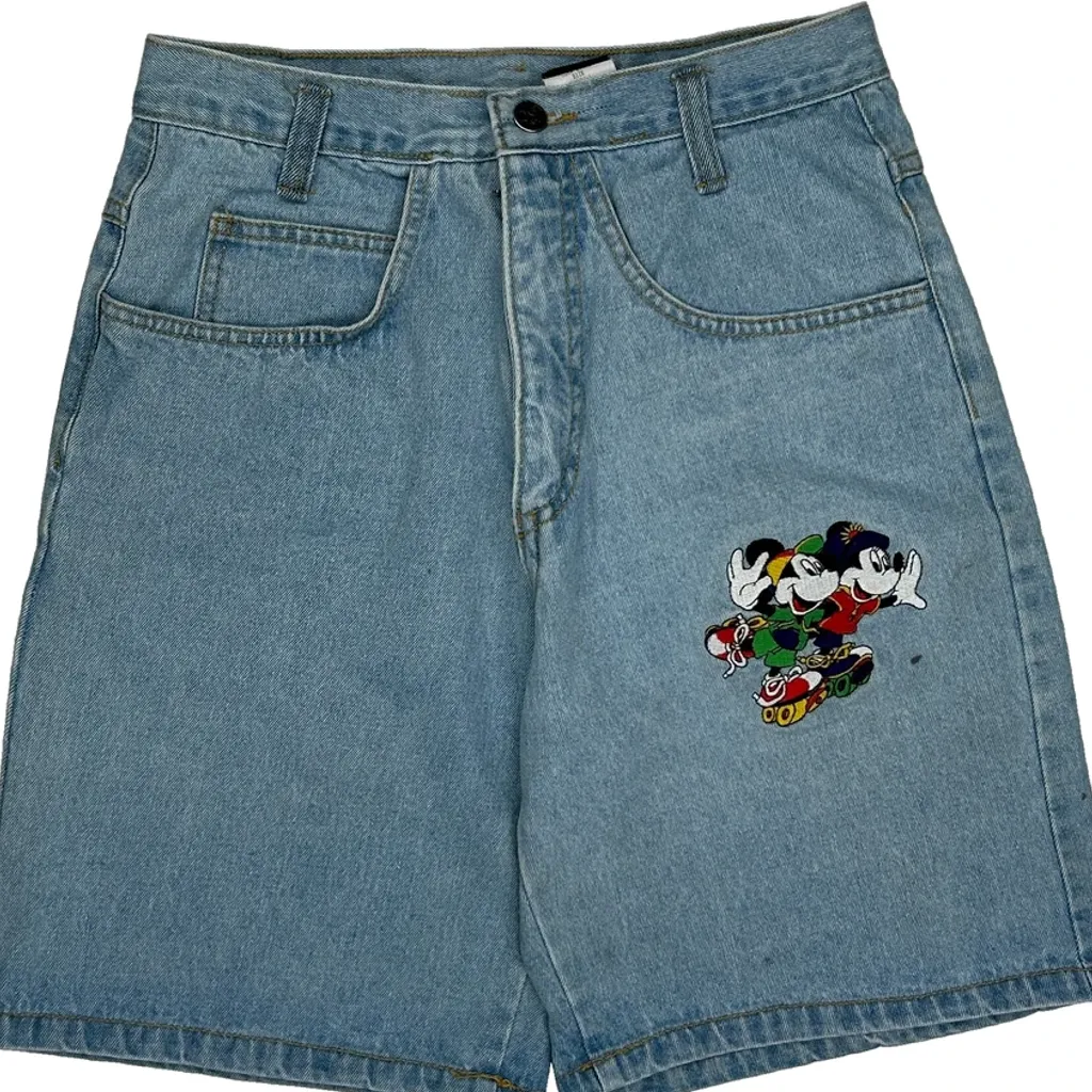 Disney Mickey Unlimited Cartoon Denim Shorts - 26W UK 8 Blue Denim - Image 9