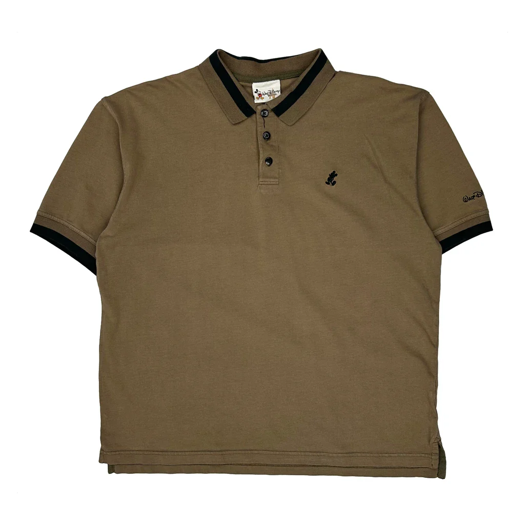 Disney Polo Shirt - Large Brown Cotton