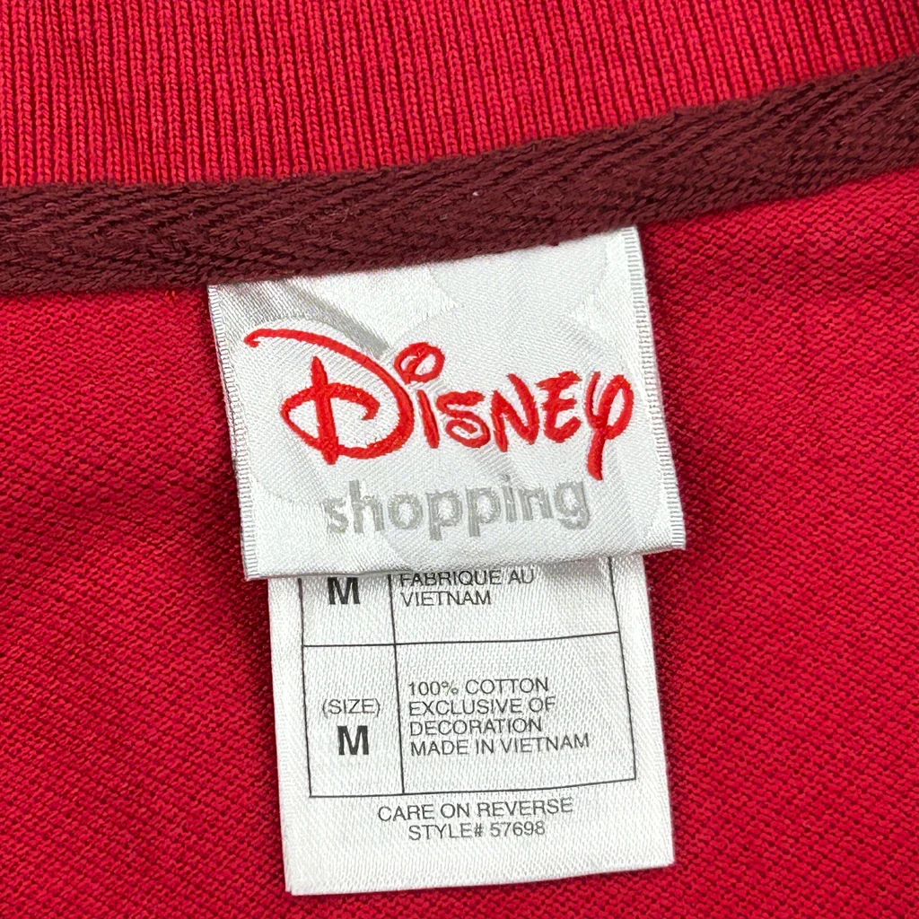 Disney Polo Shirt - Medium Red Cotton - Image 3