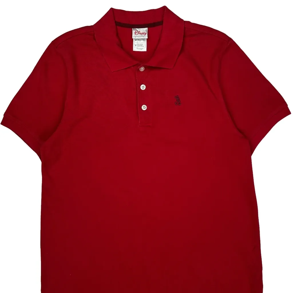 Disney Polo Shirt - Medium Red Cotton - Image 4