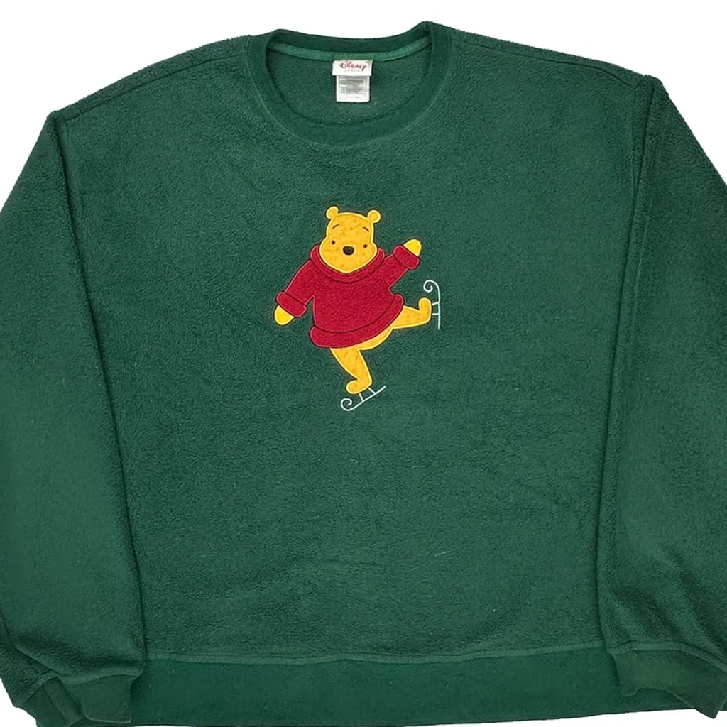 Disney Cartoon Sweatshirt - 2XL Green Polyester - Image 4