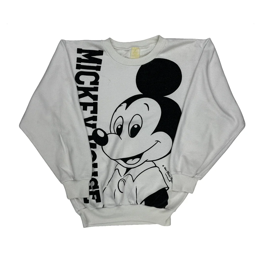 1980s Disney Cartoon Sweatshirt - Medium White Cotton