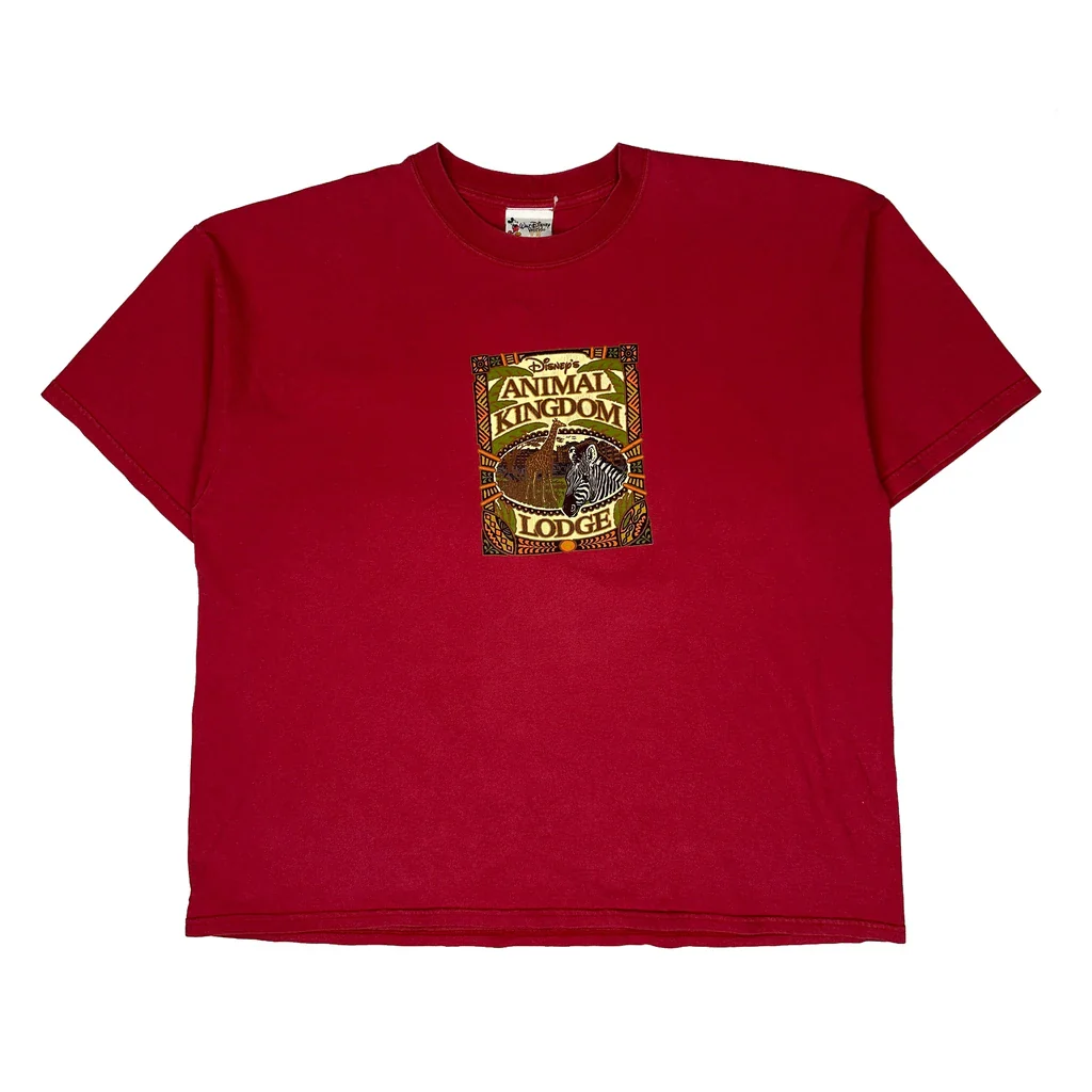 Disney Graphic T-Shirt - 2XL Red Cotton