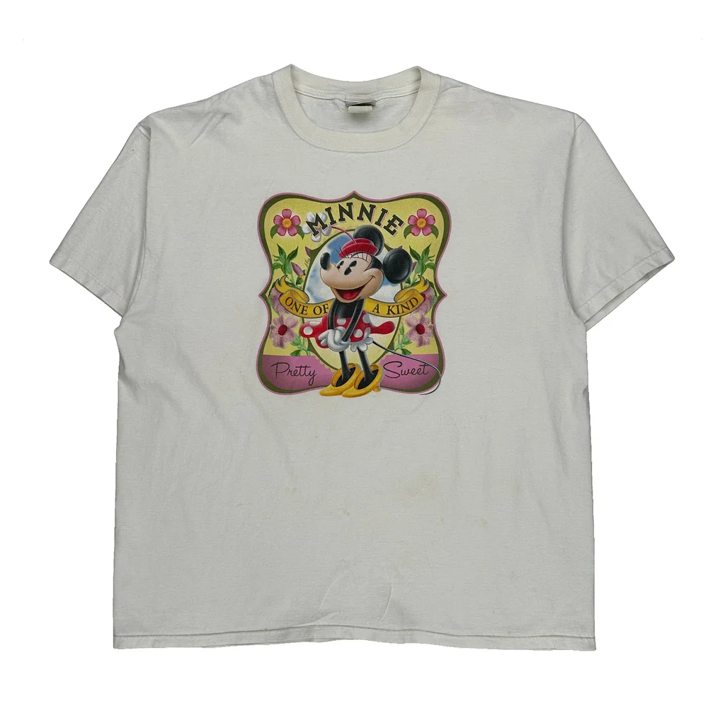 Disney Cartoon T-Shirt - 2XL White Cotton