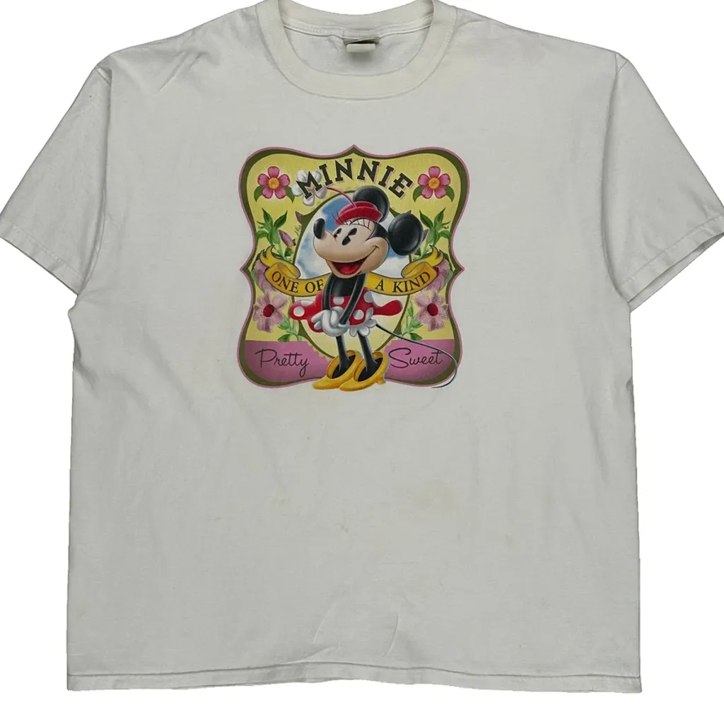 Disney Cartoon T-Shirt - 2XL White Cotton - Image 4