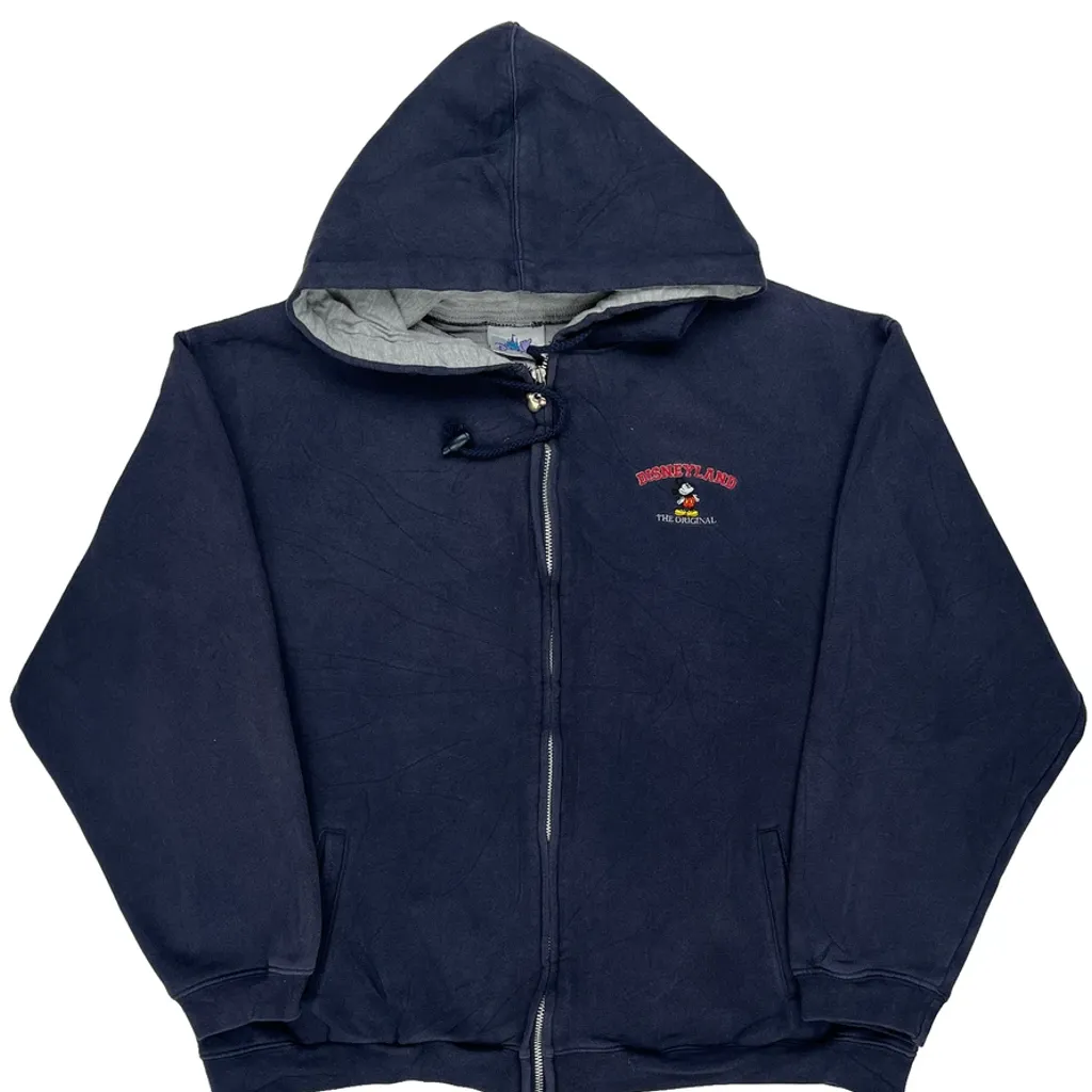 Disneyland Disney Graphic Hoodie - Large Navy Cotton Blend - Image 4