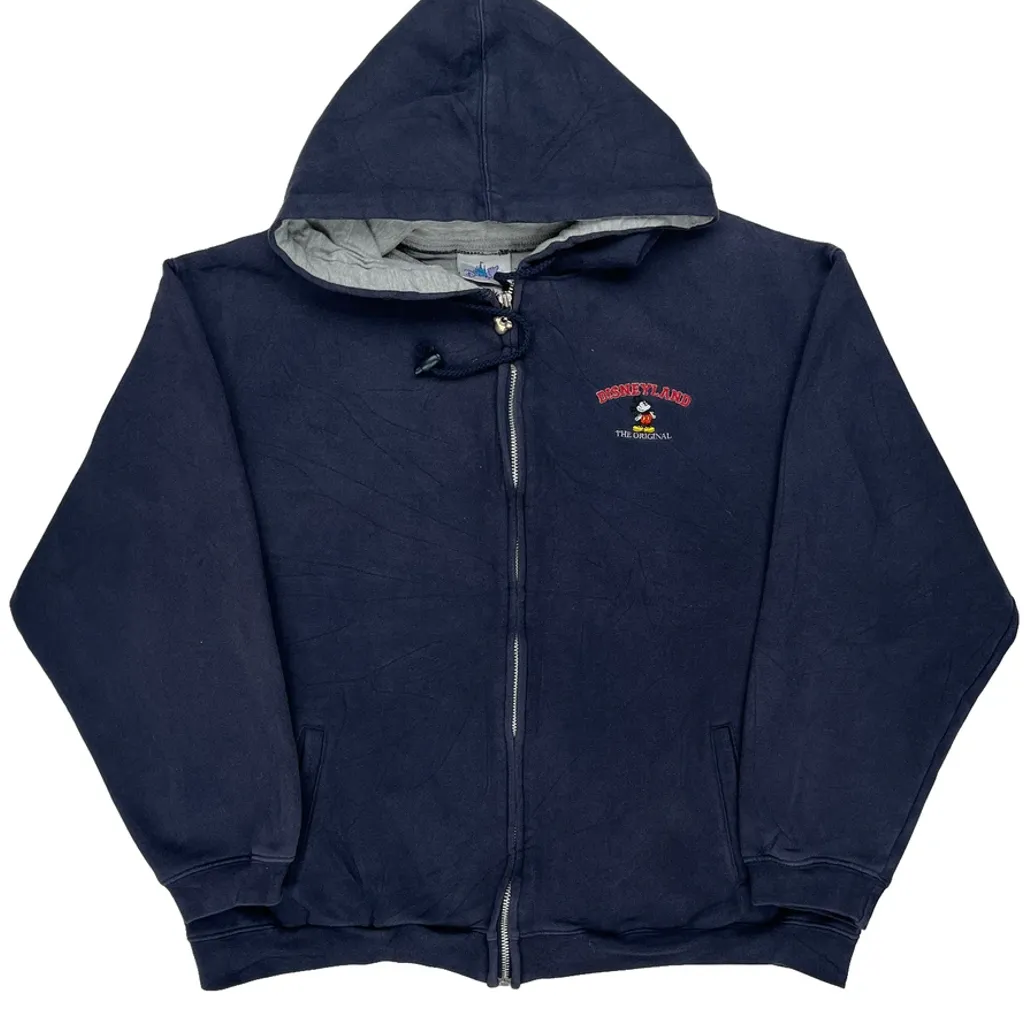 Disneyland Disney Graphic Hoodie - Large Navy Cotton Blend - Image 5